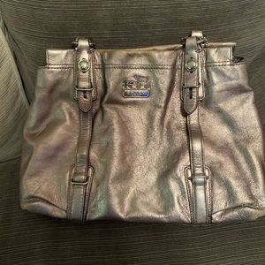 Coach Madison Mia Metallic Leather Satchel